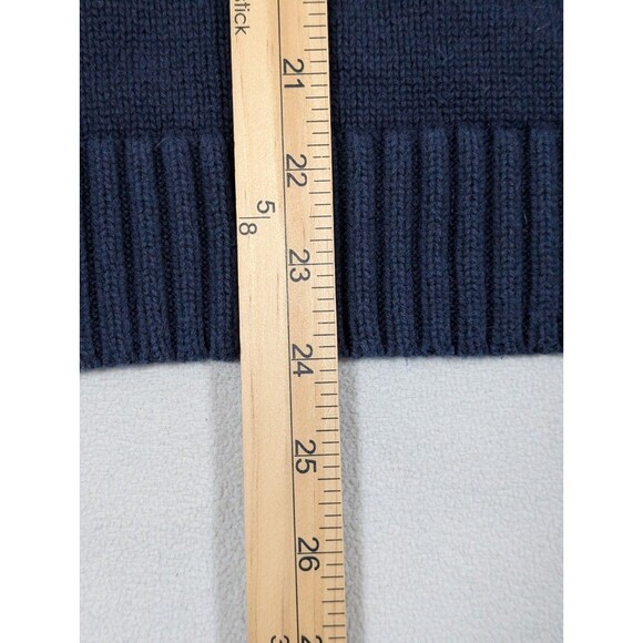 Lauren Ralph Lauren Sweater Mens Medium Navy Blue Crest Quarter Zip Pullover RL - Picture 6 of 6